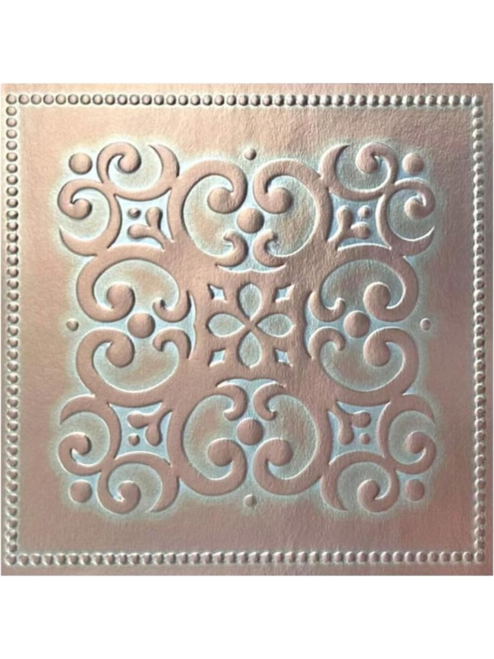 Peel and Stick Wallpaper Tiles, Patina Copper Design, 24-Pack for Easy Home